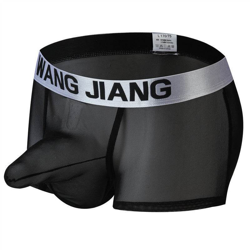 Men's Boxers Transparent Mesh Elephant Nose Underwear Bullet Separation Bag Boxers - Mubimart