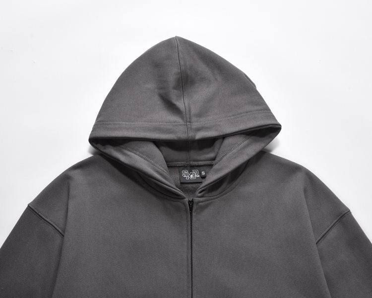 Solid Color BASIC 350g Terry Zipper Hoodie Sweater