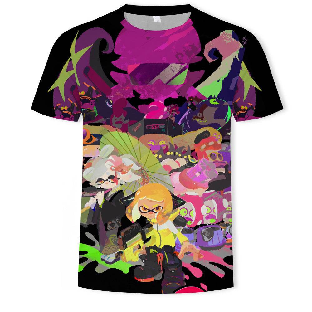 Mens Fashion Casual Digital Print Crew Neck T-shirt - Mubimart