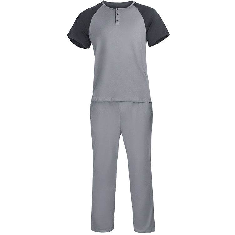 Men's Loungewear Striped Suit Short-sleeved Trousers - Mubimart
