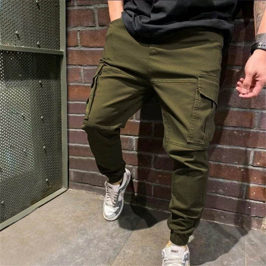 Mens Sports Pants With Pockets Casual Cargo Trousers - Mubimart