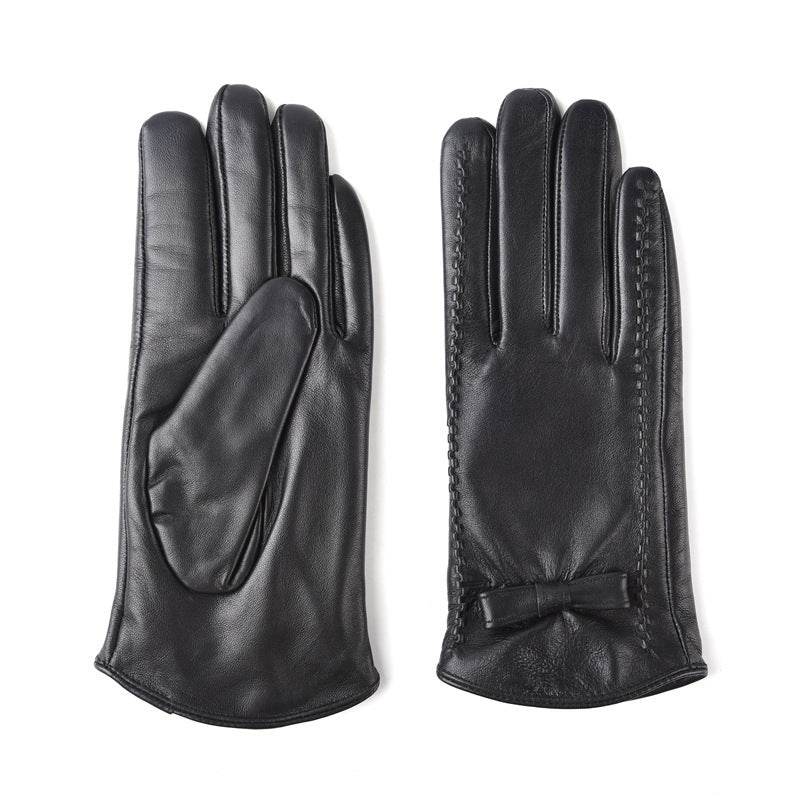 Winter Women's Warm Leather Gloves - Mubimart