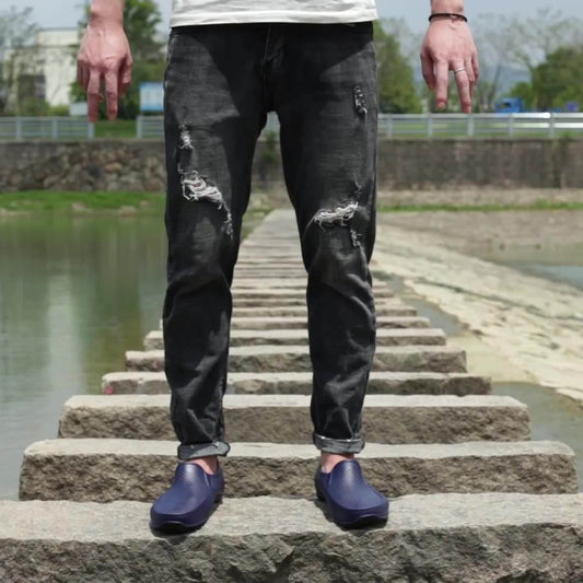 Men's Simple Casual PVC Short Rain Boots - Mubimart