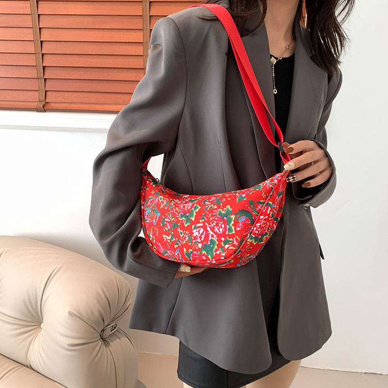 Big Flower Ethnic Crossbody Bag For Women - Mubimart