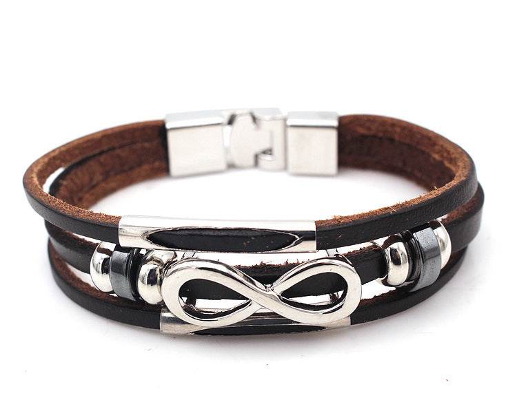 Leather Leather Bracelet Bracelet For men Figure 8 - Mubimart