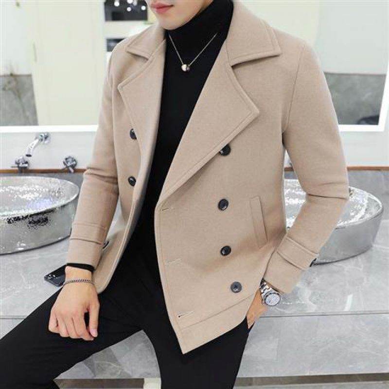 Casual woolen trench coat - Mubimart