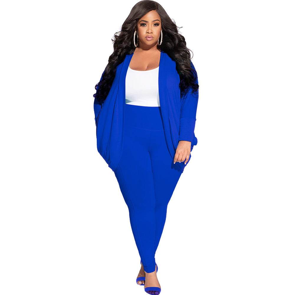 Cardigan And Leggings Plus Size Suit For Women - Mubimart