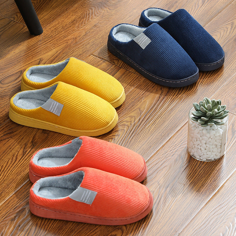 Corduroy Slippers For Women Home Shoes Men Women Couple - Mubimart -  