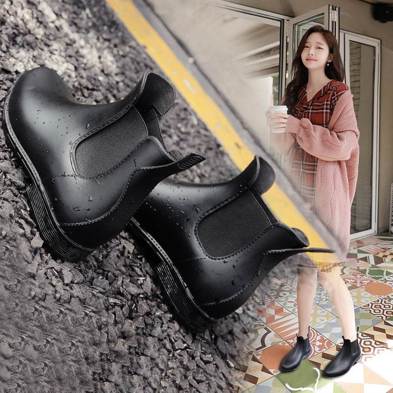 Tight rain boots Martin boots rain boots - Mubimart