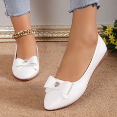 Bowknot Flats Shoes Fashion Casual Pointed Toe Loafers For Women Lazy Shoes