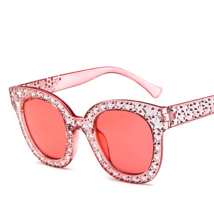 Ladies star embellished cat eye marine sunglasses - Mubimart