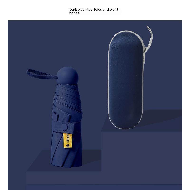 Mini Five-fold Umbrella Capsules Sun Umbrella Sun Protection UV Protection - Mubimart