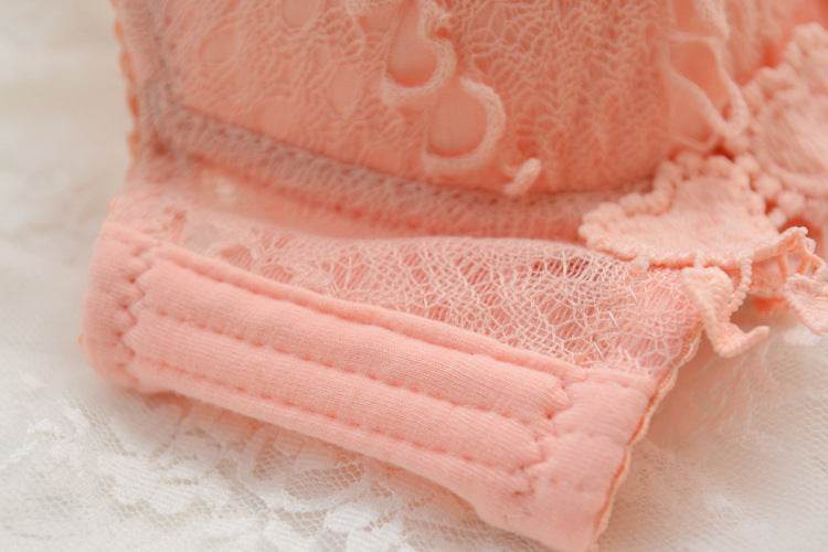 Thin Lace Push Up Adjustable Bra Set - Mubimart
