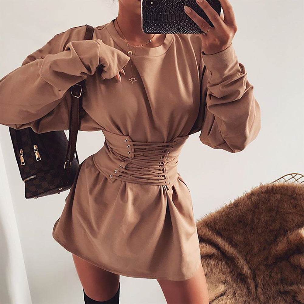 Long sleeve tunic dress - Mubimart