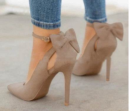 Women's bow stiletto heels - Mubimart
