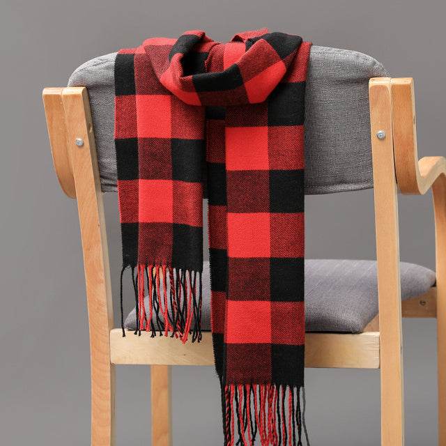 Mens And Girls Neckwear Cashmere Check Childrens Scarf - Mubimart