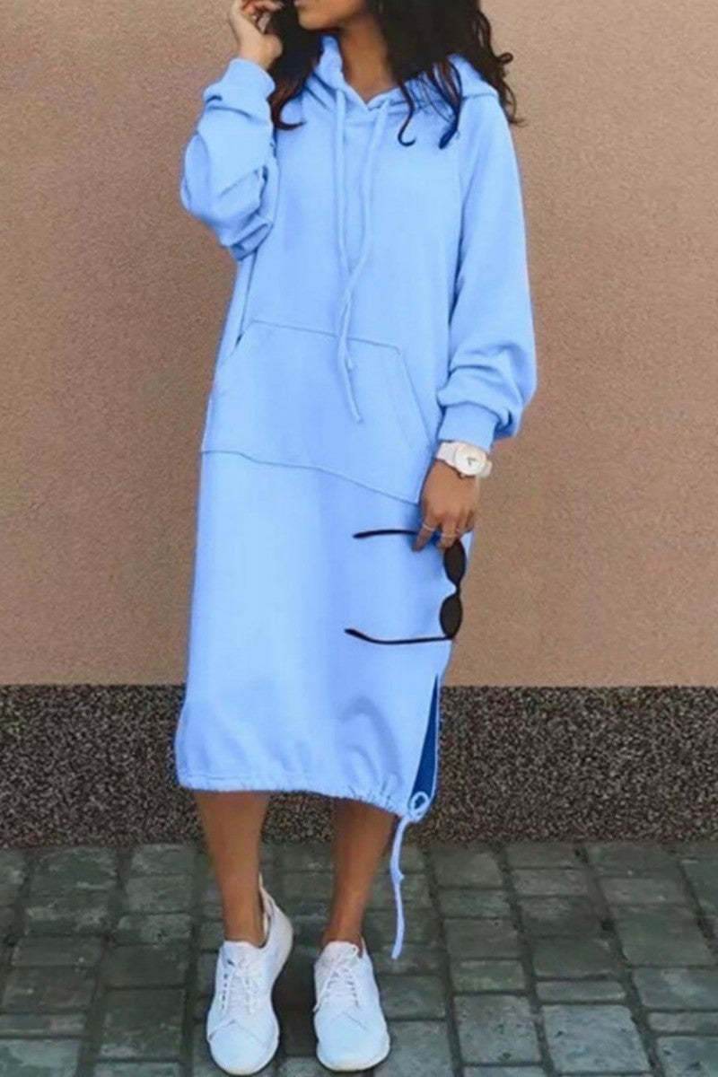 Plus Size Long Sweater Hoodie - Mubimart