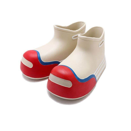 Women's Fashionable Outer Wear Mid-calf Thick-soled Rain Boots - Mubimart