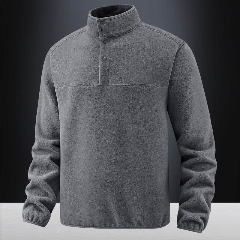 Men's Fleece Fleece-lined Stand Collar Jacket - Mubimart