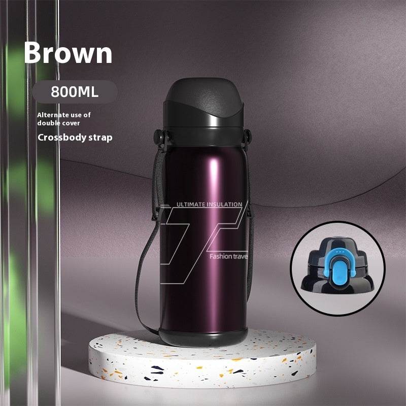 Outdoor Large Capacity Travel Pot Hard Core Drop-resistant Vacuum Mug Stainless Steel - Mubimart