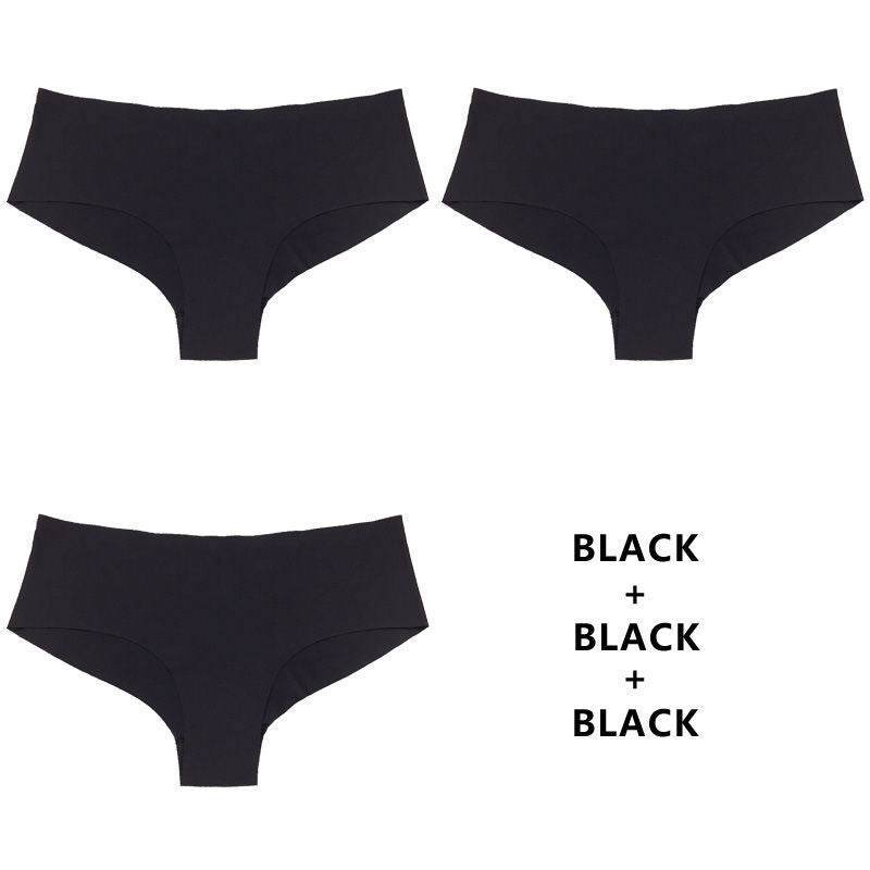 Half Buttock Underwear Female Three Pack Ice Silk Without Trace A Piece Of - Mubimart