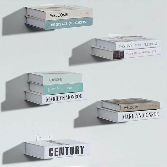 Iron Floating Shelf Invisible Wall-mounted Bookshelf - Mubimart