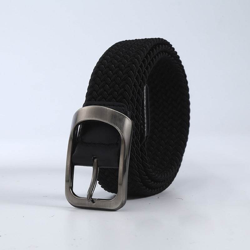 Men's Woven Canvas Outdoor Alloy All-match Elastic Belt - Mubimart