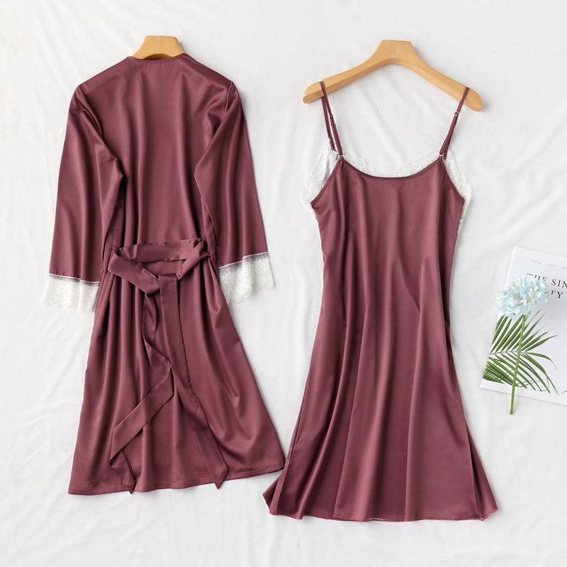 Ice silk strapless nightgown - Mubimart