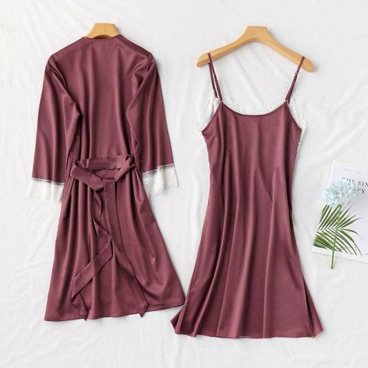 Ice silk strapless nightgown - Mubimart