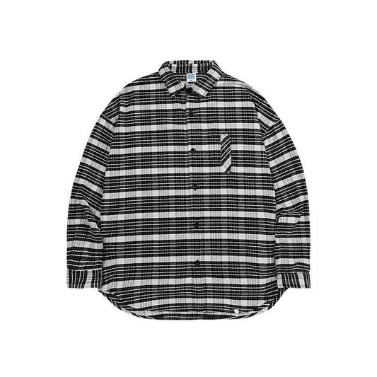 Mens Suede Check Shirt Jacket Pen Case - Mubimart
