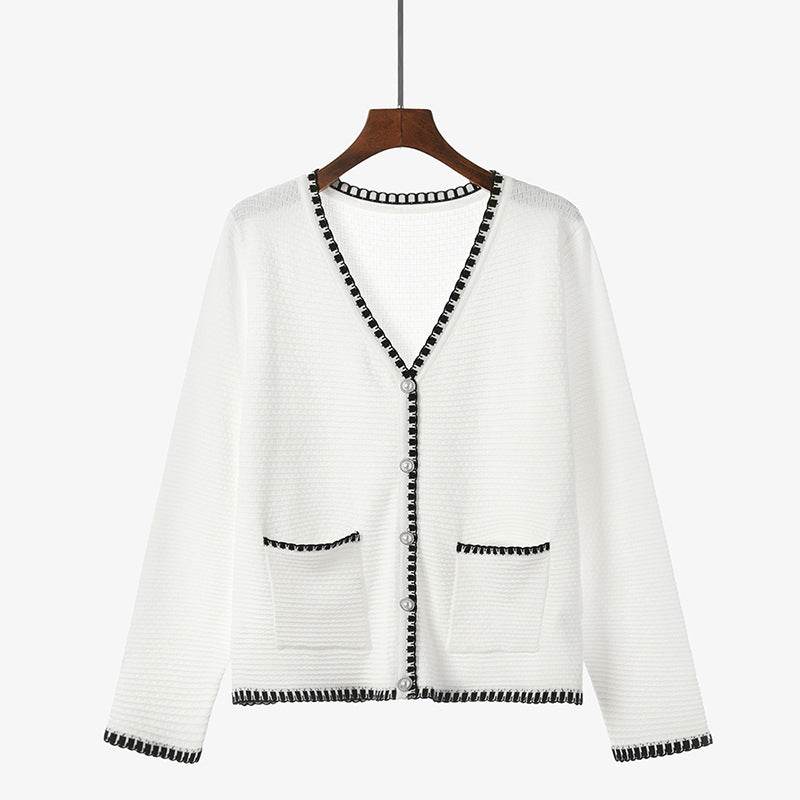 Knit sweater retro temperament blouse cardigan women - Mubimart