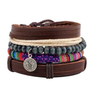 Fashion Beaded Leather Bracelets And Bracelets - Mubimart