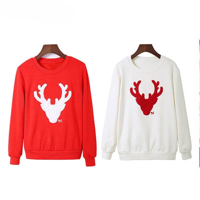 Christmas deer head long sleeve family wear - Mubimart