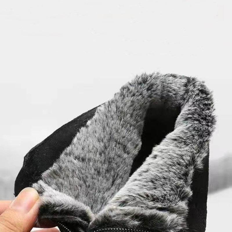 Ankle Boots Women Warm Winter Snow Boots Zipper Flat Shoes - Mubimart