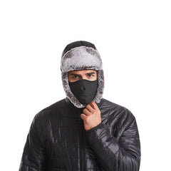 Winterkoud en warm plus fluwelen masker gezichtsbescherming hoed