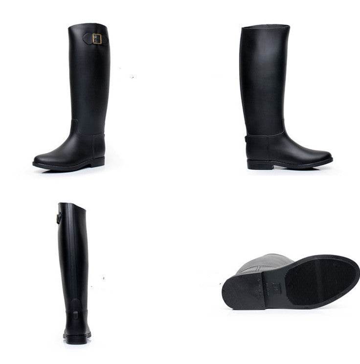 Matte Frosted All-match Tall Slim-fit Rain Boots - Mubimart