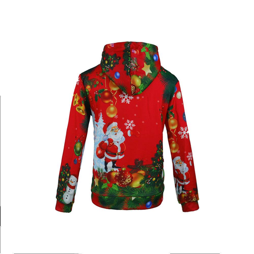 Digital Printed Hooded Plus Size Sweatshirt - Mubimart