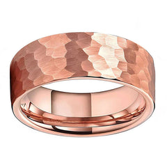 Tungsten Stalen Ring Mat Roségoud Mode Heren