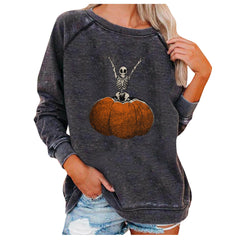 Loose Women's Tops Halloween Themed Sweatshirts - Mubimart -  