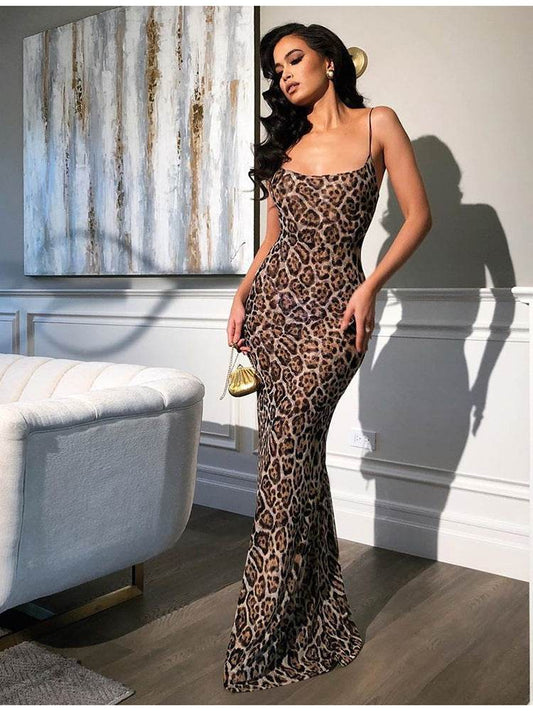 Leopard print camisole dress - Mubimart