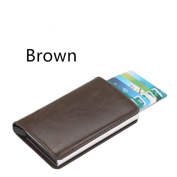 PU Automatic Card Card Holder RFID Multi-function Card Holder - Mubimart