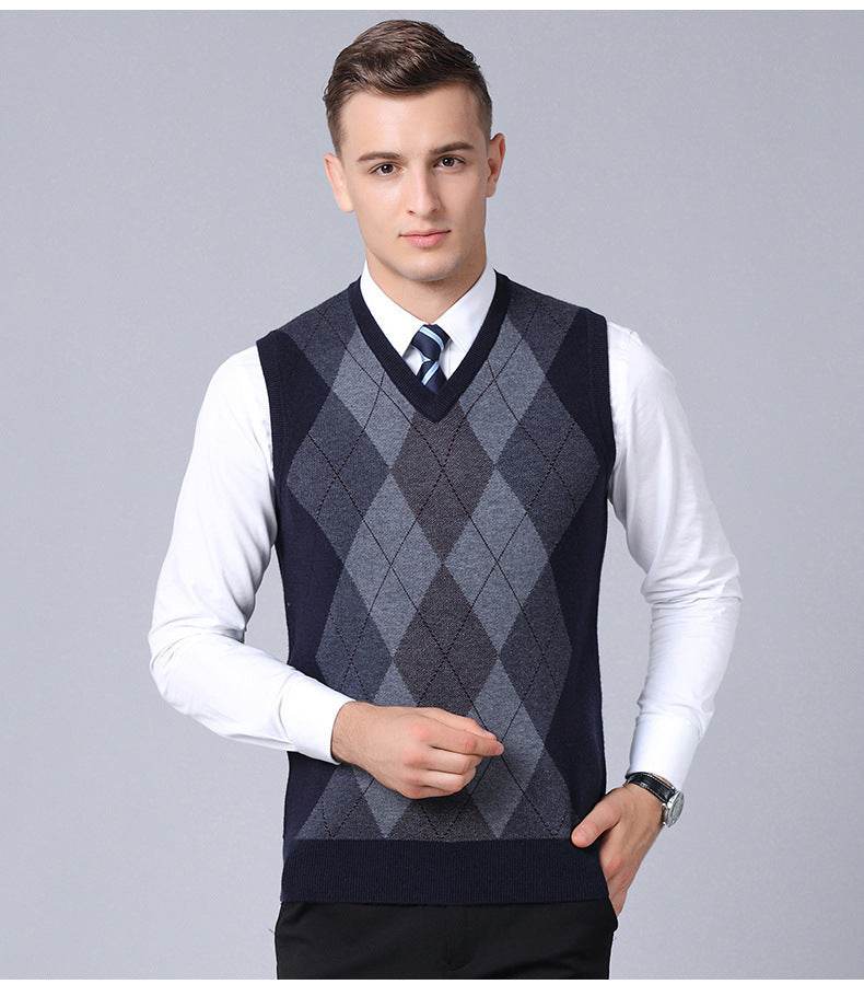 Sweater Fashion Casual Loose Vest Dad Outfit - Mubimart