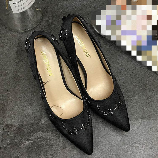 Stiletto pointed high heels - Mubimart