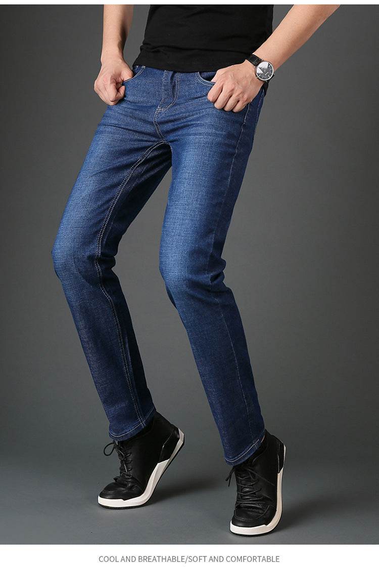 Men's straight-leg slim-fit jeans - Mubimart