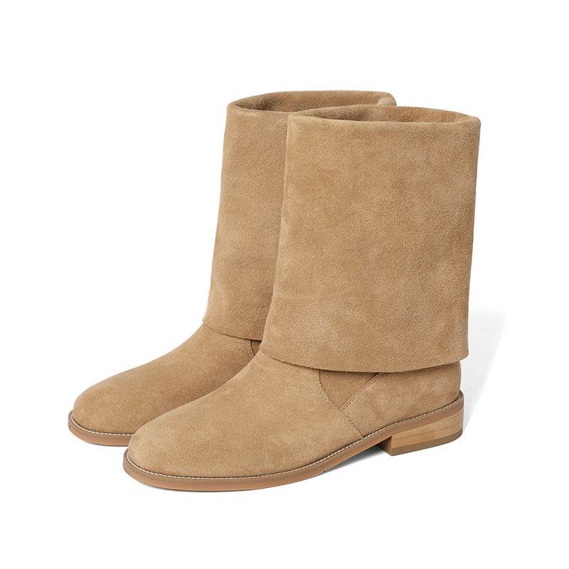 Tall Flat Retro Cowboy Boots Women's - Mubimart