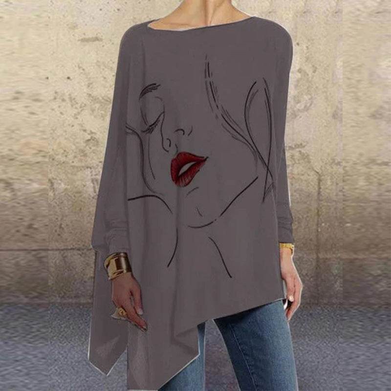 Top loose casual T-shirt for women - Mubimart