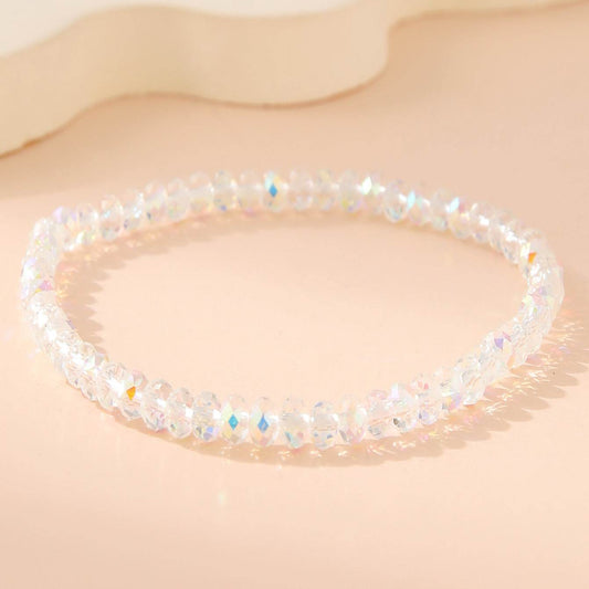 Fashion White Polygon Beaded Bracelet For Women - Mubimart