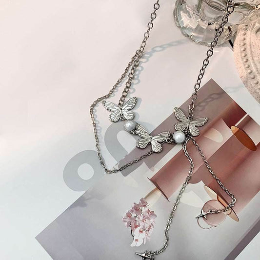 Cross Necklace Women Sweater Chain Sweet - Mubimart