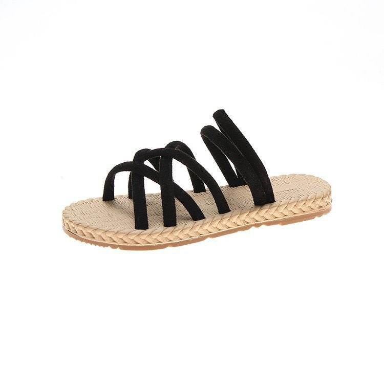 Flat woven sandals - Mubimart
