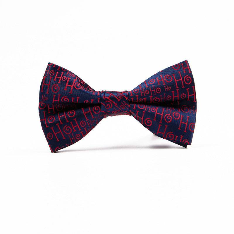 Mens Christmas Fashion Casual Print Bow Tie - Mubimart